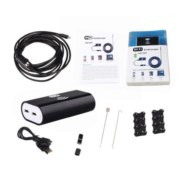 دوربین آندوسکوپی وایرلس Endoscope WiFi HD720P (اجزای مختلف)