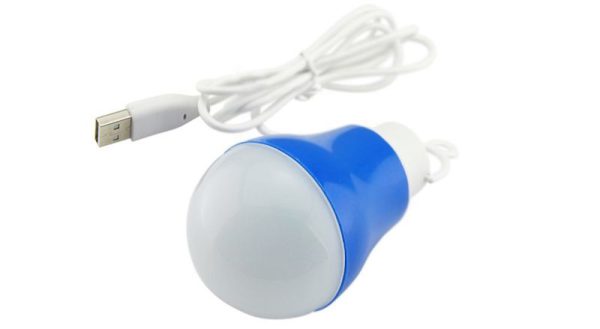 لامپ مسافرتی دو سوکت خور USB و MicrroUSB (نمای کلی)