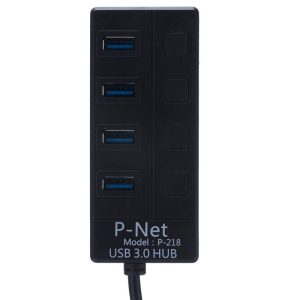 هاب 4 پورتUSB3.0 پی نت مدل P-218 (نمای بالا)