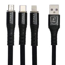 کابل تبدیل USB به microUSB / USB-C / لایتنینگ اپی مکس مدل EC-38 (نمای نزدیک)