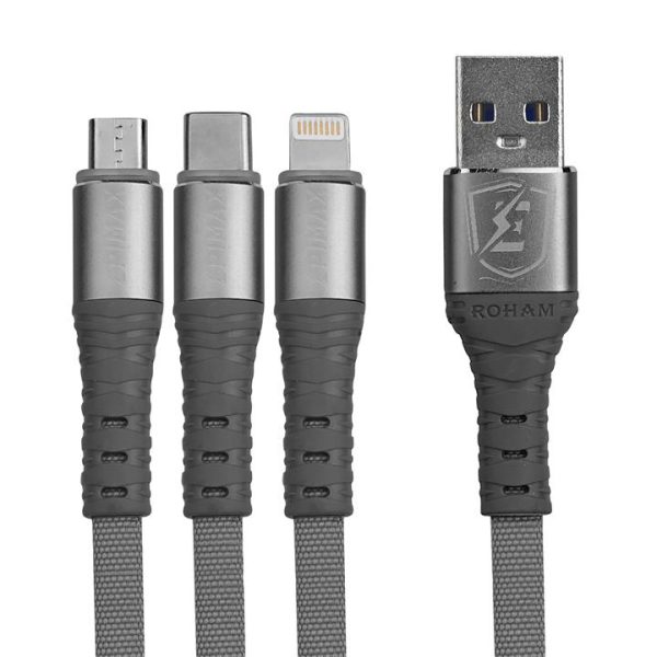 کابل تبدیل USB به microUSB / USB-C / لایتنینگ اپی مکس مدل EC-38 (نمای نزدیک)