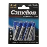 باتری قلمی و نیم قلمی کملیون مدل Super Heavy Duty (در بسته 8 عددی)