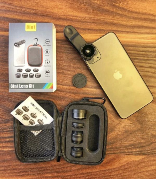 لنز کلیپسی موبایل ایبولو IBOOLO 8-in-1 Lens Kit(نمای کیف و بسته بندی)