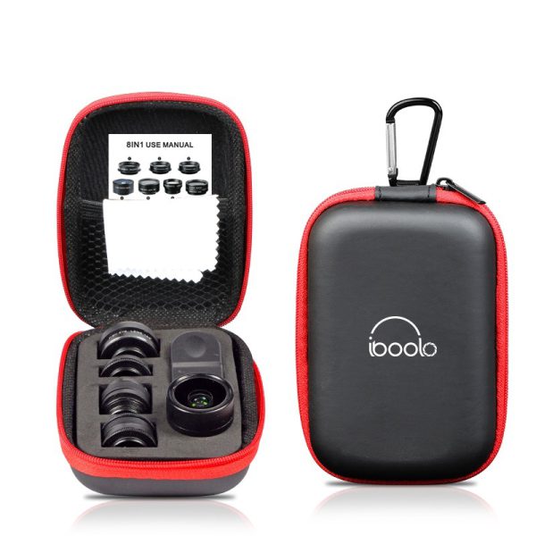 لنز کلیپسی موبایل ایبولو IBOOLO 8-in-1 Lens Kit(نمای بسته بندی)