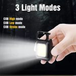 چراغ قوه مدل Cob Rechargable Keychain Light (نمای روشن)
