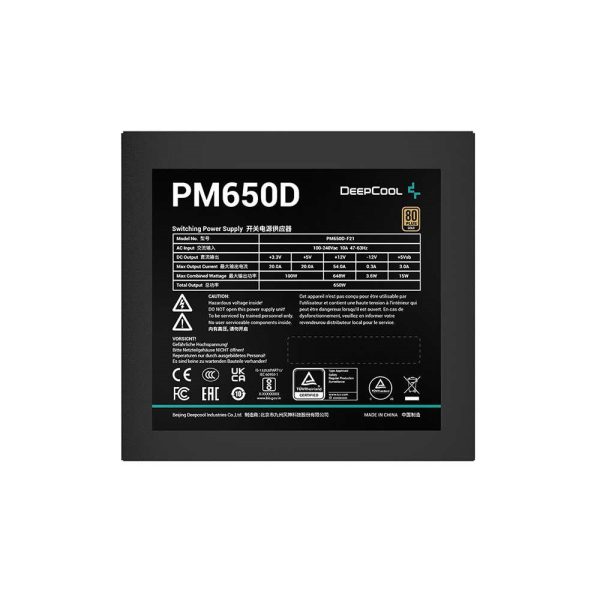 منبع تغذیه کامپیوتر دیپ کول مدل PM650D (نمای زیر)