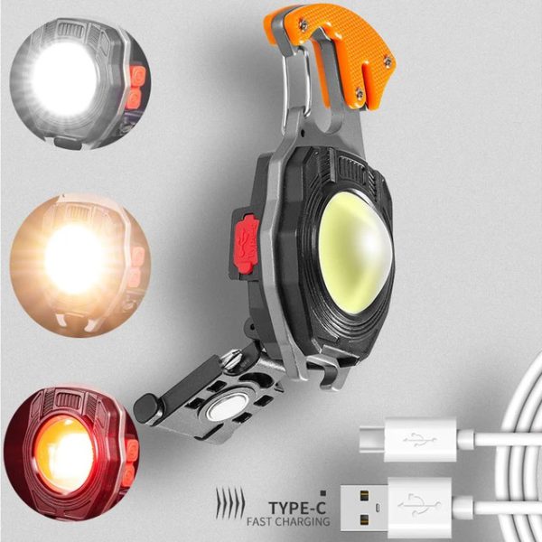 چراغ قوه شارژی همه کاره مدل Multifunctional Keychain Flashlight (انواع نور)