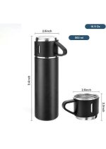 فلاسک مدل کادویی VACUUM FLASK SET گنجایش 0.5 لیتر (ابعاد)
