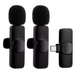 میکروفون یقه ای بی سیم مدل K9 Dual Type-C بسته 2 عددی (نمای رو به رو)