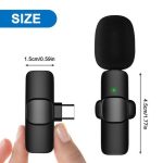 میکروفون یقه ای بی سیم مدل K9 Dual Type-C بسته 2 عددی (ابعاد)
