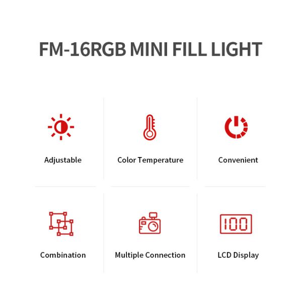 نور ثابت ال ای دی جی ماری مدل FM-16RGB