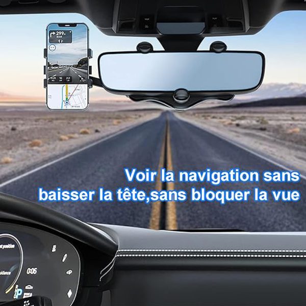 پایه نگهدارنده گوشی موبایل مدل Car Mirror Phone Holder (با گوشی)