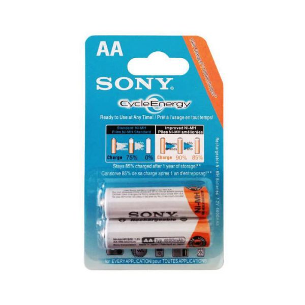 باتری قلمی قابل شارژ سونی مدل NH-AA بسته 2 عددی (در بسته بندی)