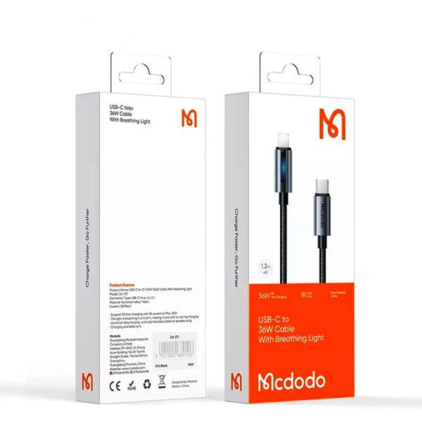 کابل تبدیل USB-C به لایتنینگ مک دودو مدل CA-571 طول 1.2 متر