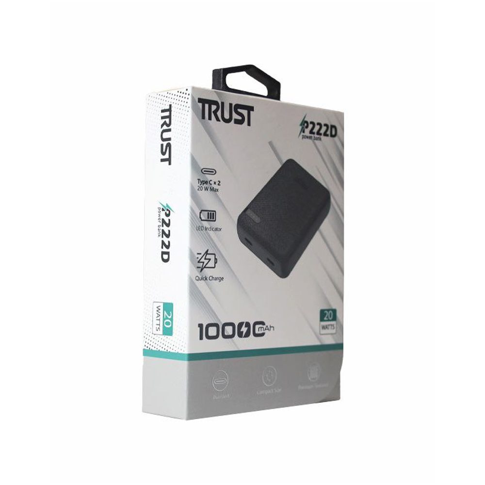 پاور بانک تراست مدل P222D ظرفیت 10000 میلی‌آمپر ساعت ایتوک