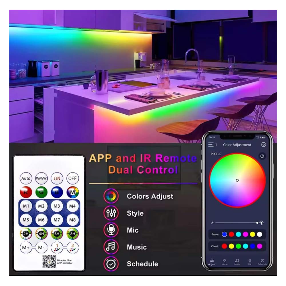 ریسه مدل نئون فلکسی RGB-IC App طول 5 متر ایتوک